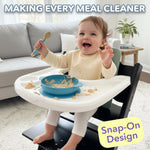 Load image into Gallery viewer, Replacement Tray and Cover for Stokke Tripp Trapp Highchair Combo of Matte White Tray Clear Cover for Easy Cleaning & Strong Suction