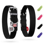Load image into Gallery viewer, Black Long Lasting Leather Dog Collar for XSmall Dogs 811 inch Neck x 0.5 inch