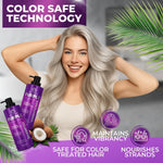 Load image into Gallery viewer, Purple Shampoo and Conditioner Set 14 Fl Oz Set of 2 Sulfate Free Formula for Women and Men For Toning and Balancing Brassy Blonde Silver and Gray Hair