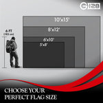 Load image into Gallery viewer, G128 5 Pack: Christian Flag 6x10 Ft StormFlyer Series Embroidered 220GSM Spun Polyester Religious Flag, Embroidered Design, Indoor/Outdoor, Brass Grommets, Heavy Duty, All Weather