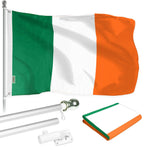 Load image into Gallery viewer, 6 Ft Tangle Free Spinning Flagpole Silver Ireland 3x5 ft Brass Grommets Printed