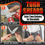 Load image into Gallery viewer, Heavy Duty Poultry Shears – Sharp Chicken Scissors with Non Slip Micro Serrated Blades Meat Cutting Scissors with Safety Lock – Multipurpose Kitchen Shears for Food Meat Fish Bone & Food Prep