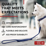 Load image into Gallery viewer, Rolled Leather Dog Leash 4 ft x 0.3 in All Sizes Purple