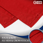 Load image into Gallery viewer, G128 2 Pack: Georgia GA State Flag 5x8 Ft StormFlyer Series Embroidered 220GSM Spun Polyester Embroidered Design, Indoor/Outdoor, Brass Grommets, Heavy Duty, All Weather