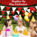 Load image into Gallery viewer, Triangle Banner Flags for Party Supplies 100ft White and Red Party Decorations Carnival Pennant Banner Flags on String