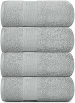 Load image into Gallery viewer, 4 Pack Resort Collection Soft Bath Towels 28x55 in Hotel Plush Cotton Light Grey