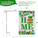 Load image into Gallery viewer, G128 Combo Pack: Garden Flag Stand Black 36 in x 16 in & Garden Flag Home St. Patrick's Day Decoration Gnome with Green Heart 12x18 DoubleSided Blockout Fabric