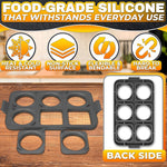 Load image into Gallery viewer, Silicone Egg Rings for Frying Eggs 16.5 x8.9 inch 6 Ring Removable Silicone Egg Molds for Griddle 12 Shapes 6 Round & 6 Square Non Stick & Heat Resistant Ergonomic Handles for Easy Cooking