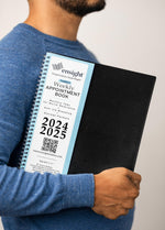 Load image into Gallery viewer, 2024 2025 Appointment Book Planner 8.5 x 11 inch Large Tabbed Dark Blue Planner