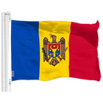 Load image into Gallery viewer, G128 Combo Pack: American USA Flag 3x5 Ft & Moldova Flag 3x5 Ft, Both Printed 150D Polyester, Indoor/Outdoor, Brass Grommets