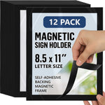 Load image into Gallery viewer, 12 Pcs Magnetic Sign Holder 8.5 x 11 inch Magnetic Frames for Wall Document Holder Reusable Adhesive Frames Windows Picture Frame Display Sleeve Peel & Stick Magnet Door Sign Holder Magnet Page Protector