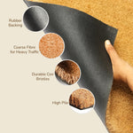 Load image into Gallery viewer, Pack of 2 Welcome Natural Coir Doormats Non Slip PVC Backing Indoor Outdoor Use for Home Office Patio & Entryway Decor Beige 30 x17