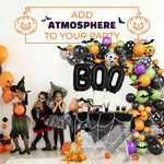 Load image into Gallery viewer, Halloween Balloon Garland Arch Kit 90 Pcs Black Orange Confetti Balloons for Spooky Party Haunted House Trick or Treat Decor DIY Kit