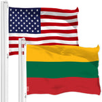 Load image into Gallery viewer, USA American Flag & Lithuania Lithuanian Flag 3x5 Ft Printed 150D Polyester
