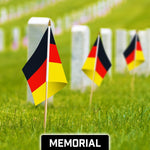 Load image into Gallery viewer, G128 12 Pack Handheld Germany German Stick Flags 12x18 In Printed 150D Polyester, Country Flag, Solid Wooden Stick, Spear Gold Tip