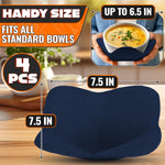 Load image into Gallery viewer, 4 Pcs Microwave Bowl Cozy Holders – Deep Navy Blue Microwave Bowl Holders for Hot Food Protect Hands from Hot Dishes – Soft & Heat Resistant Fabric for Safe Heating & Convenient Use in the Kitchen