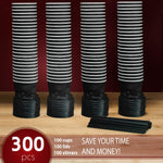Load image into Gallery viewer, Insulated Disposable Coffee Cups with Lids & Straws 12 oz 100 Packs Black Cups
