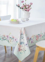 Load image into Gallery viewer, Watercolor Easter Bunny Rectangle Easter Tablecloth Non Iron Stain Resistant