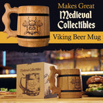 Load image into Gallery viewer, Viking Beer Mug Tankard Norse Cup for Men Stainless Steel Mug 20 oz Oak Wood