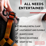 Load image into Gallery viewer, Waterproof Dog Harness Adjustable 24–35 in Metal Clasp & QR Tag Orange