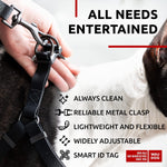 Load image into Gallery viewer, Waterproof Dog Harness Adjustable 20–32 in Metal Clasp & QR Tag Black