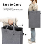 Load image into Gallery viewer, Slim Laundry Hamper With Handles Collapsible Laundry Basket Thin Dirty Clothes Basket Narrow Laundry Bag Foldable Dirty Cloth Hamper 45L (21 inchesDark Grey)