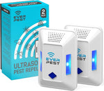 Load image into Gallery viewer, Ultrasonic Pest Control Repeller Plug in 2 Pack Device Repels Cockroach Cricket Bug Fruit Flies Deterrent Ultrasound Insect Mice Roach Rat Scorpion Bat Squirrel Rodent Spider Wasp