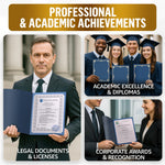 Load image into Gallery viewer, 50 Pack Premium Blue Certificate Holders 8.5 x 11 inch Heavyweight 300gsm Cardstock Diploma Holder & Certificate Folder Award Certificate Folders for Graduation with Gold Foil Diploma Cover