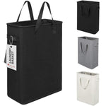 Load image into Gallery viewer, Slim Laundry Hamper With Handles Collapsible Laundry Basket Thin Dirty Clothes Basket Narrow Laundry Bag Foldable Dirty Clothes Hamper 45L (21 inchesBlack)