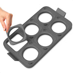 Load image into Gallery viewer, Silicone Egg Rings for Frying Eggs 16.5 x8.9 inch 6 Ring Removable Silicone Egg Molds for Griddle 12 Shapes 6 Round & 6 Square Non Stick & Heat Resistant Ergonomic Handles for Easy Cooking