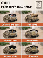 Load image into Gallery viewer, Premium Charcoal Incense Burner for Frankincense Resin Cones Incense Sticks for Home and Church Use Decorative Bakhoor Brass Incense Burner Provides Clean Burning Aroma and Spiritual Atmosphere