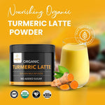 Load image into Gallery viewer, Zealthy Life Turmeric Latte USDA CERTIFIED ORGANIC GOLDEN MILK POWDER WITH CEYLON CINNAMON Non GMO Vegan Keto Gluten free Unsweetened (45 servings)