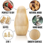 Load image into Gallery viewer, Lot of Blank Nesting Dolls of 10 Sets by 3 pcs Blank Wooden Matryoshka Dolls