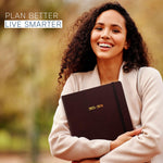 Load image into Gallery viewer, 2025 2026 HARDCOVER Leather Planner Weekly & Monthly 8.5x11 Inches Academic Planner Business Personal or Student Pen Holder Thick Paper July 2025 June 2026 (Dark Red)