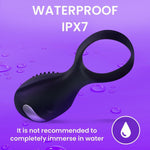 Load image into Gallery viewer, Vibrating Cock Ring Rechargeable Silicone Stretchy Vibrating Penis Ring 10 Modes