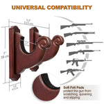 Load image into Gallery viewer, Wall Mount Gun Rack Hold Up Displays Horizontal Shotgun Bow Hanger Wood Hooks