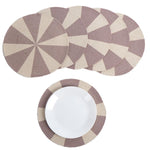Load image into Gallery viewer, The Fine Living Co. Pinwheel Printed Cotton Braided Placemats (Set of 6 13.5 Inches) Washable Anti Slip Heat Resistant Mats Boho Woven Round Table Mats for House Decor Kitchen and Dining