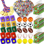 Load image into Gallery viewer, 210 Pcs Sports Party Favors for Kids with Golden Winner Awards Medals Wristbands