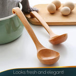 Load image into Gallery viewer, Bamboo Soup Ladle – Wooden Serving Spoon with Long Handle – Olive Wood Cooking Utensil – Durable & Natural Kitchen Tool