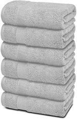 Load image into Gallery viewer, 6 Pcs Resort Collection Soft Hand Towels 16x27 in Luxury Plush Cotton Light Gray