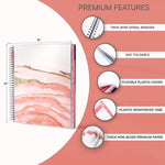 Load image into Gallery viewer, Aesthetic Planner Academic Year July 2024 June 2025 8.5x11 inch Marble Pink