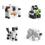 Load image into Gallery viewer, PIXIO Black & White Animals 195 Magnetic Blocks in 4 Colors Free App