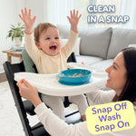 Load image into Gallery viewer, Replacement Tray and Cover for Stokke Tripp Trapp Highchair Combo of Matte White Tray Clear Cover for Easy Cleaning & Strong Suction