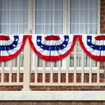 Load image into Gallery viewer, 1 Pack USA Pleated Fan Flag 1.5x3 Feet American USA Bunting Decoration 150D