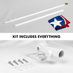 Load image into Gallery viewer, 6 Ft Tangle Free Spinning Flagpole White and Tennessee Flag 3x5 ft Brass