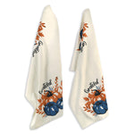 Load image into Gallery viewer, Set of 2 Grateful l Printed Dish Towels Hand Towels Boho Tea Towels Multifunctional Stylish Absorbent Quick Dry Soft 18 x28 100% Cotton Blue & Orange
