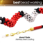 Load image into Gallery viewer, Eyeglass Chain Holder Necklace Red Premium Beaded Glasses Strap for Sunglasses