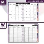 Load image into Gallery viewer, 2026 Appointment Book Planner 8.5 x 11 inch Large Purple Tabbed Daily Hourly Weekly Planner Schedule Book 15 Minute time Slots Business & Personal Planner Jan 2026 Dec 2026 Purple