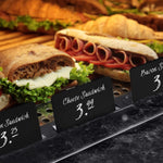 Load image into Gallery viewer, 10 Pack Mini Chalkboard Signs for Food 3x4 inch Party Buffet Tables Wedding Bakery Small Chalkboard Signs Mini Chalkboard Signs for Food Chalkboard Buffet Signs Table Sign Chalkboard