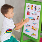 Load image into Gallery viewer, 34 Foam Fridge Magnets for Toddlers 3 years Vehicles and Professions Magnets